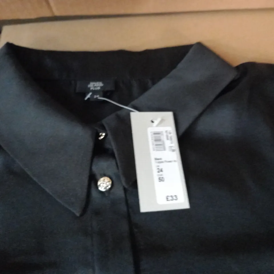 RIVER ISLAND PLUS BLACK BLOUSE - UK 24
