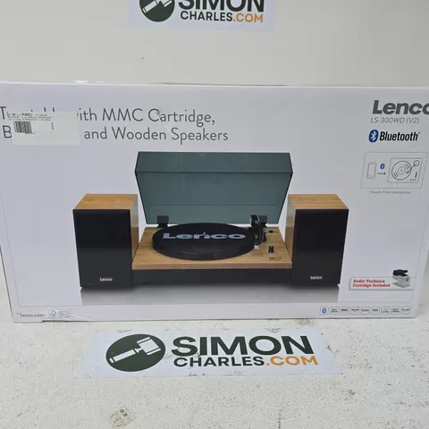 LENCO LS-300WD (V2) TURNTABLE WITH WOODEN SPEAKERS – BLUETOOTH