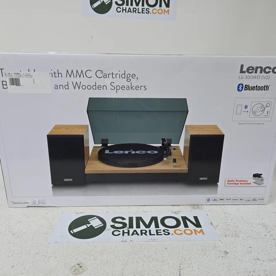 LENCO LS-300WD (V2) TURNTABLE WITH WOODEN SPEAKERS – BLUETOOTH