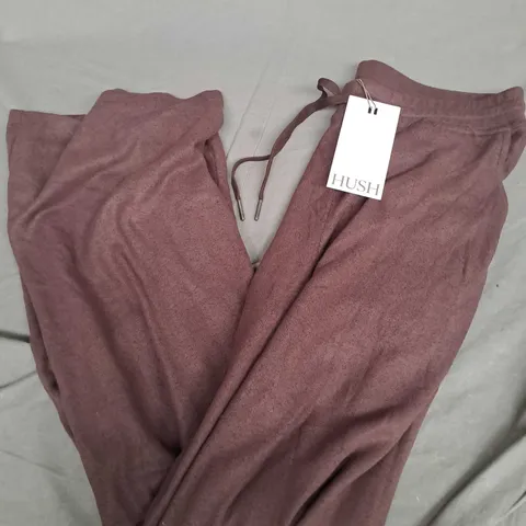 HUSH ELLE SUPERSOFT WIDE LEG JOGGERS IN CHOCOLATE MELANGE - SMALL