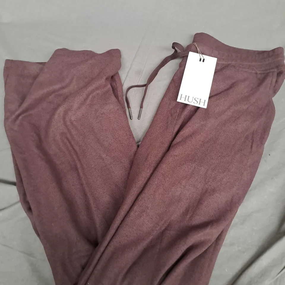 HUSH ELLE SUPERSOFT WIDE LEG JOGGERS IN CHOCOLATE MELANGE - SMALL