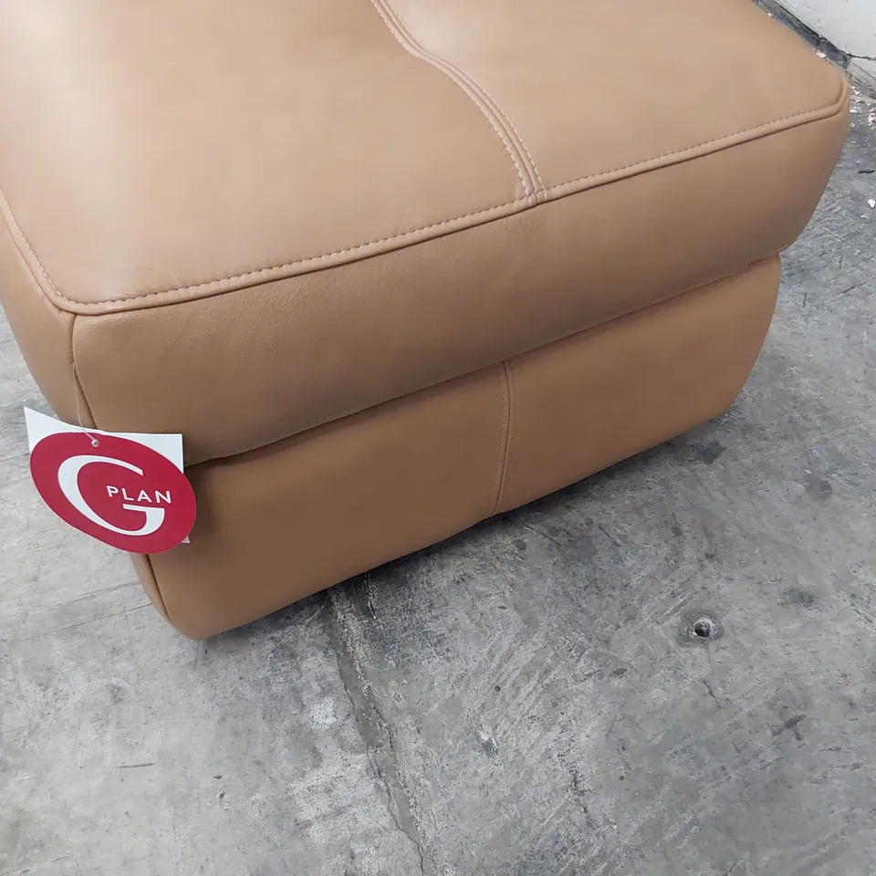QUALITY BRITISH DESIGNER G PLAN STRATFORD STORAGE FOOTSTOOL REGENT SAND LEATHER 