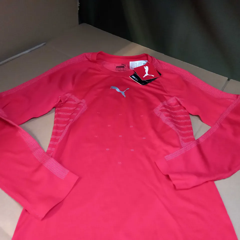 PUMA RED DRYCELL BASE LAYER/FITNESS TOP - LARGE