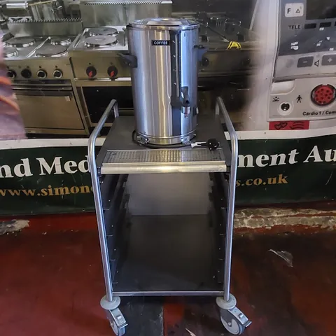 COMMERCIAL STAINLESS STEEL CATERING TROLLEY WITH HOT WATER BOILER / COFFEE DISPENSER