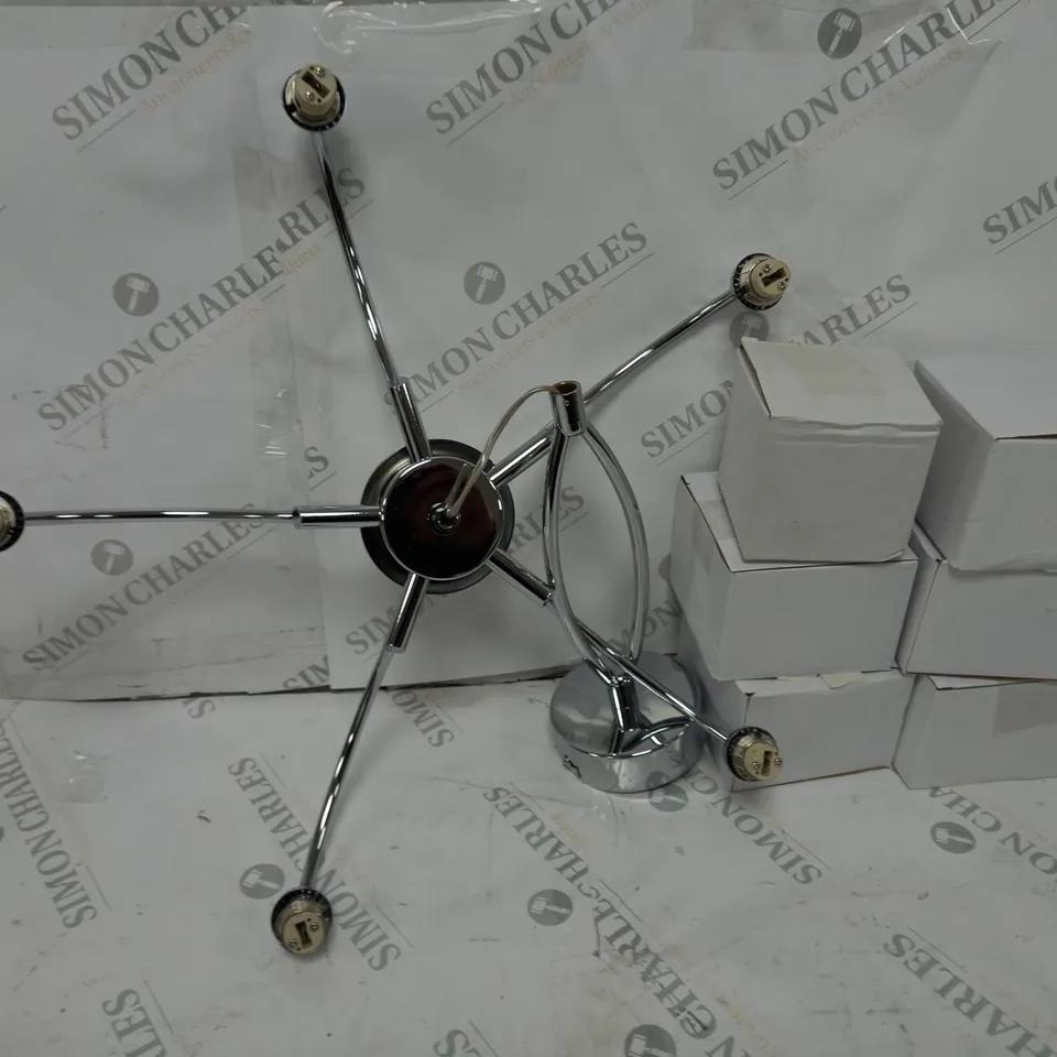 BOXED ENDON LIGHTING ARKIN 5 LIGHT CRYSTAL CHANDELIER CHROME 