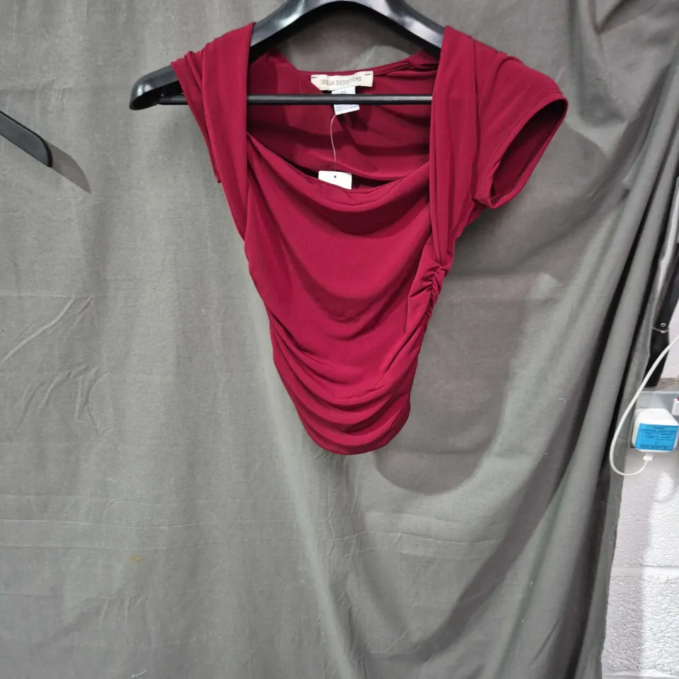 URBAN OUTFITTERS WOMEN'S TOP – XS (UK 6) – RED DRAPED NECKLINE