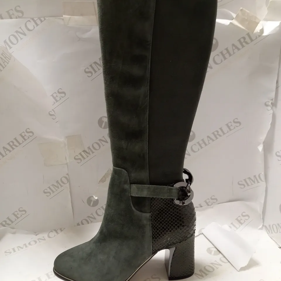 MODA IN PELLE LIZETH DARK GREY KNEE BOOTS - SIZE 5
