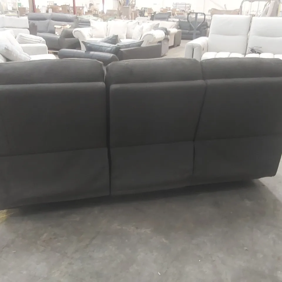 QUALITY DESIGNER ALBION CHENILLE 3 SEATER HIGH BACK MANUAL RECLINER SOFA