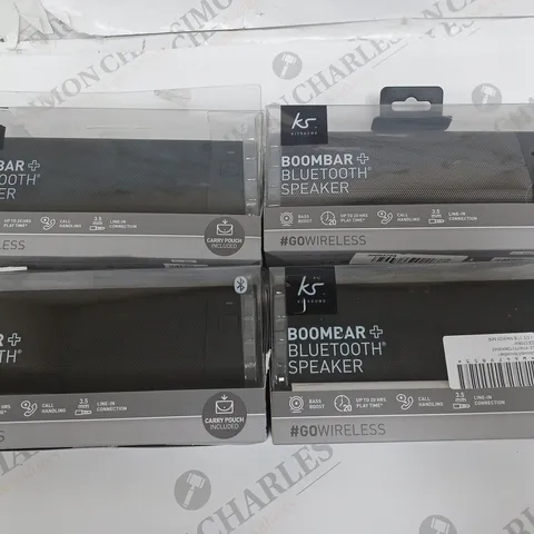 LOT OF 4 KITSOUND BOOMBAR + BLUETOOTH SPEAKERS