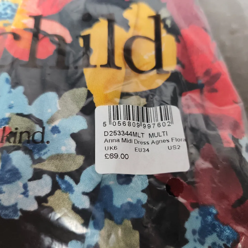 BAGGED NOBODYS CHILD ANNA MIDI DRESS – SIZE 6