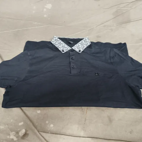 TED BAKER LONDON MEN'S NAVY SHIRT WITH PRINTED COLLAR SIZE 3