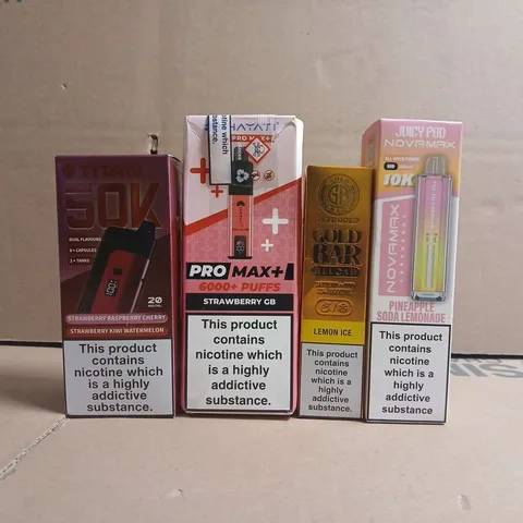 APPROXIAMTELY 18 ASSORTED VAPING PRODUCTS TO INCLUDE TITAN, JUICY POD, ETC - COLLECTION ONLY