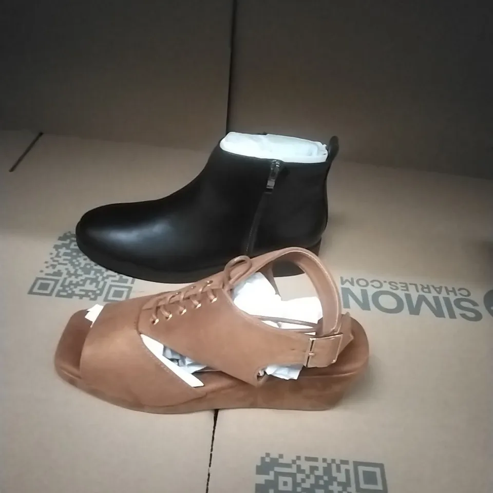 PALLET CONTAINING APPROXIMATELY 95 BRAND NEW DESIGNER WOMEN'S SHOES WHICH INCLUDE; JD WILLIAMS BOOTS, SANDALS ETC