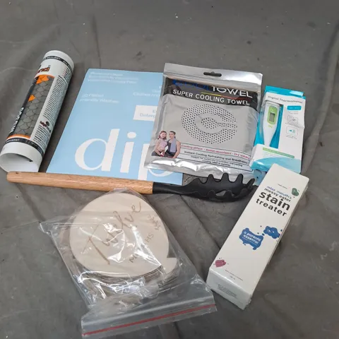 APPROXIMATELY 15 ASSORTED HOUSEHOLD PRODUCTS TO INCLUDE DETERGENT SHEETS, STAIN TREATER, POND SEALANT ETC