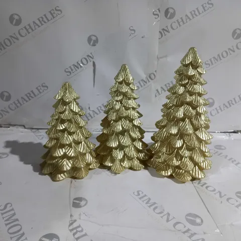 HOME REFLECTIONS SET OF 3 LED CHRISTMAS TREE SHAPED CANDLES