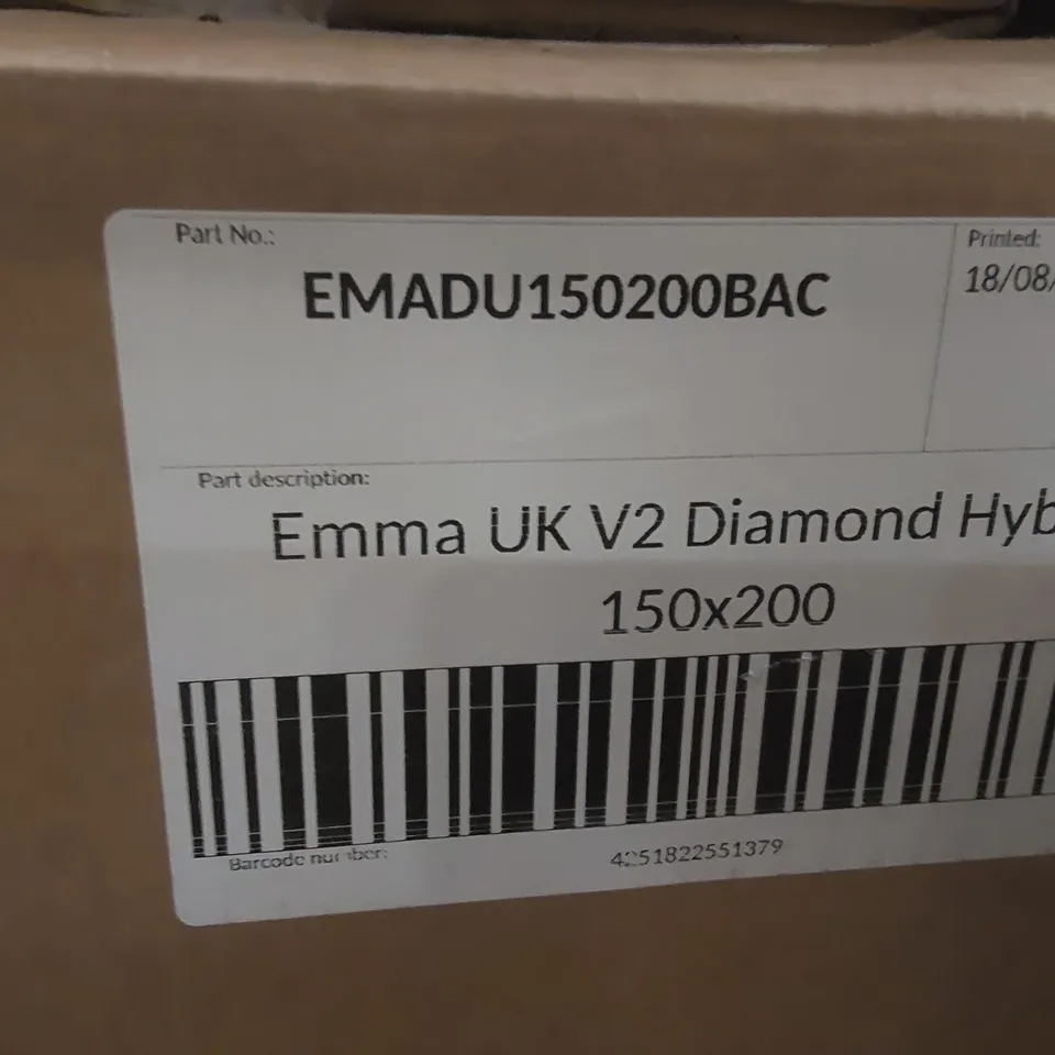 BRAND NEW BOXED EMMA UK V2 DIAMOND HYBRID 150 x 200CM KING SIZE MATTRESS 