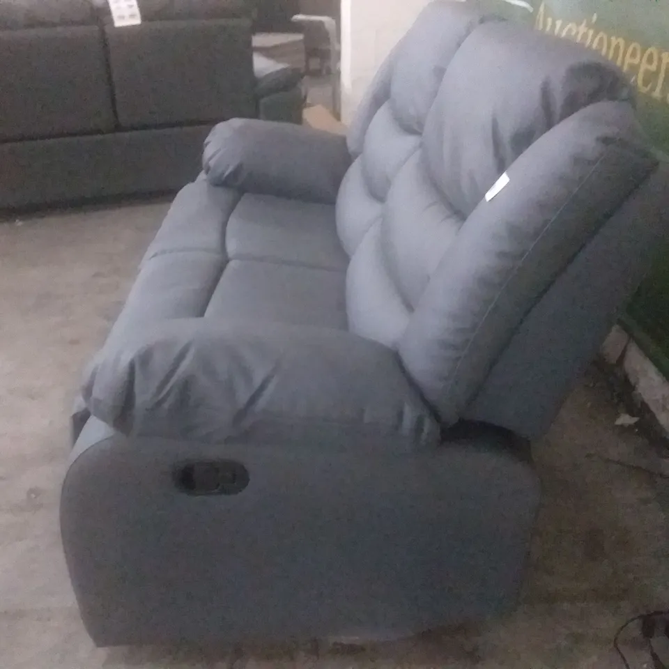 DESIGNER SORRENTO GREY 2 SEATER RECLINER SOFA