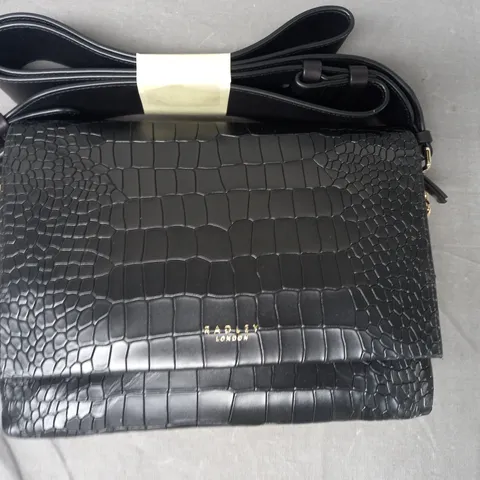 RADLEY LONDON CROC CROSSBODY BAG IN BLACK