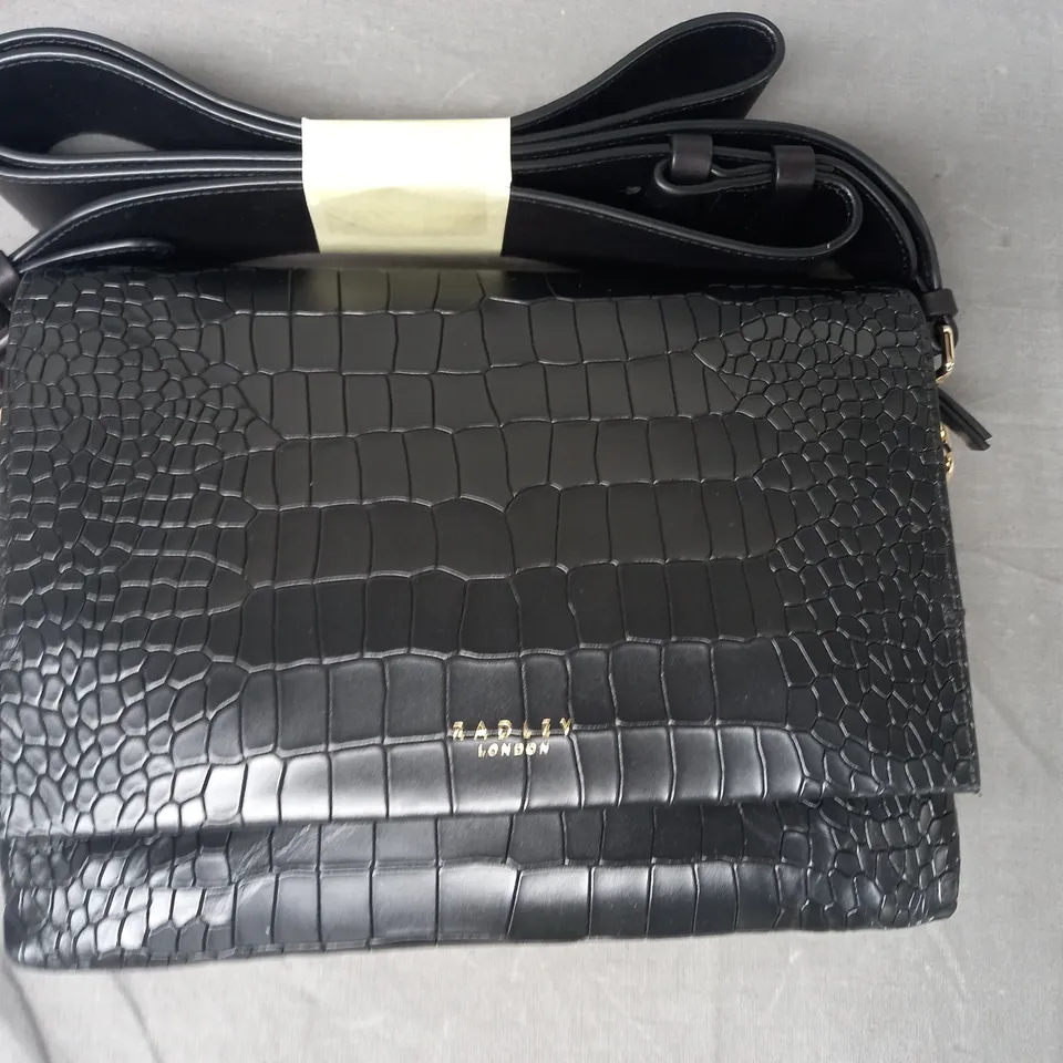 RADLEY LONDON CROC CROSSBODY BAG IN BLACK
