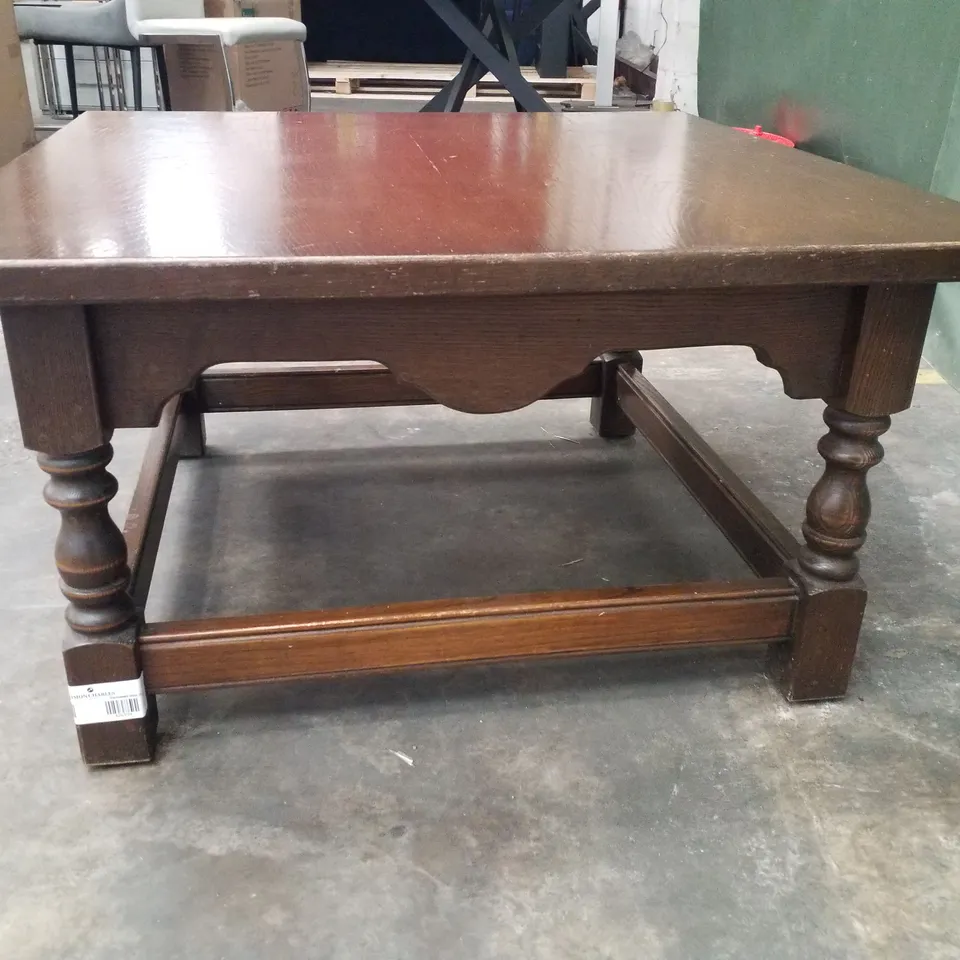 ANTIQUE MAHOGANY VENEER COFFEE TABLE 