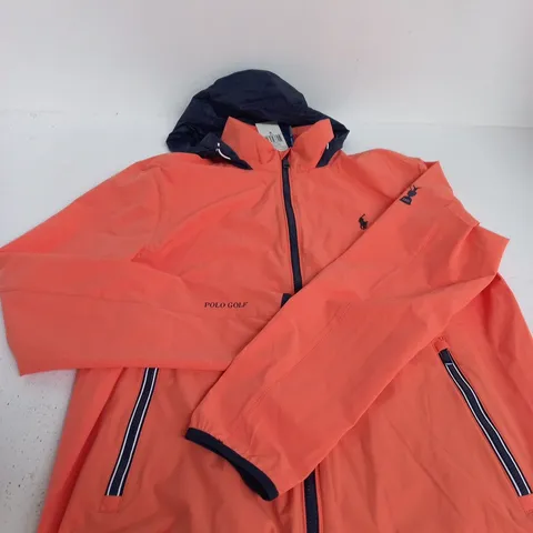 POLO GOLF RALPH LAUREN MEN'S PACKABLE ANORAK JACKET – ORANGE, SIZE M