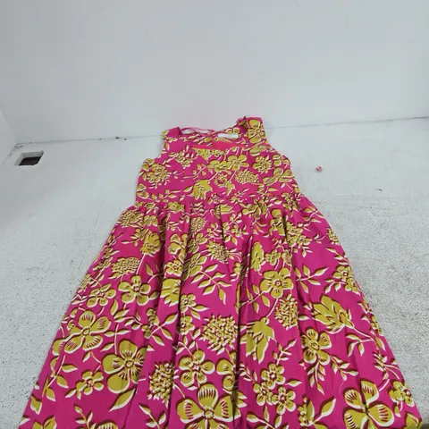 HELENE BERMAN LONDON WOMEN'S DRESS – PINK & YELLOW FLORAL, UK SIZE 10
