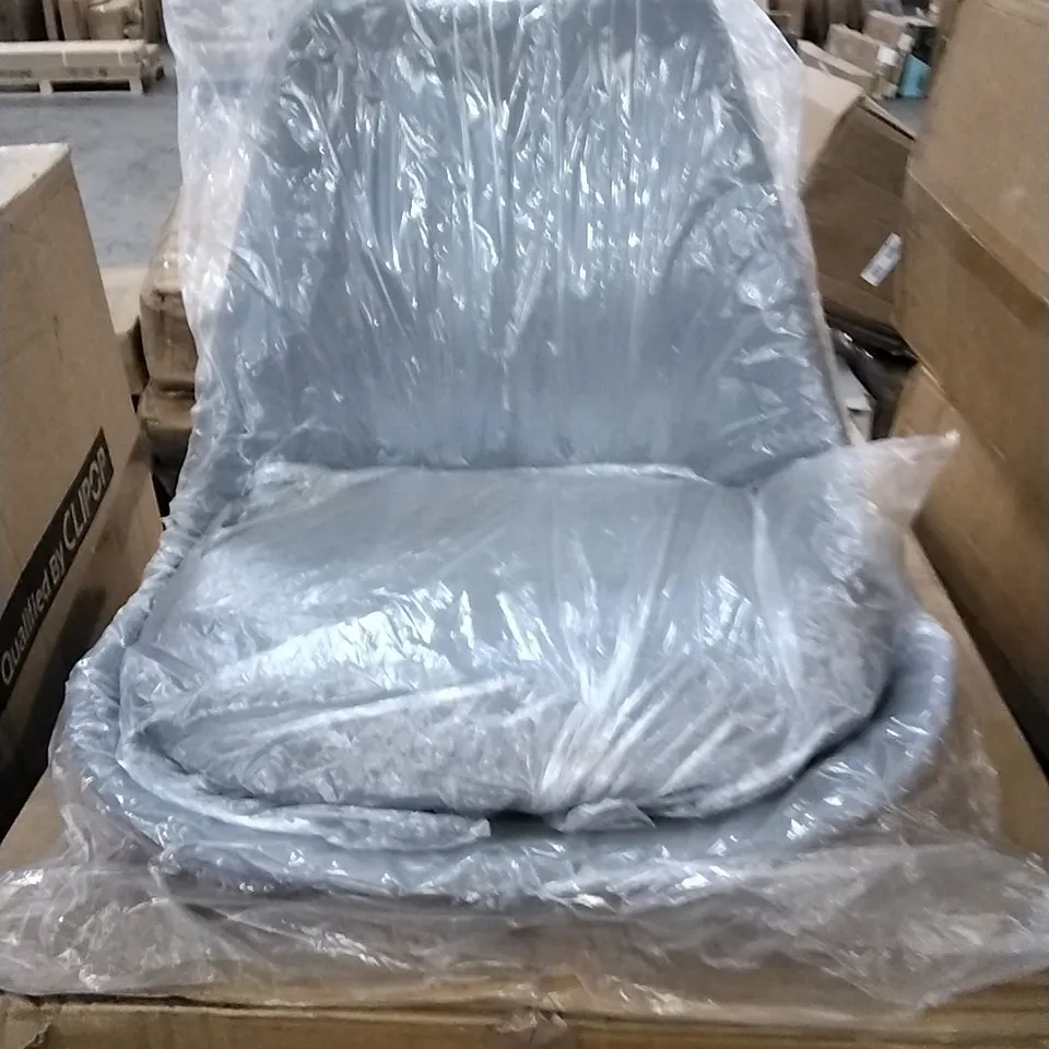BOXED UNBRANDED PLASTIC PADDED DINING CHAIR IN DARK GREY