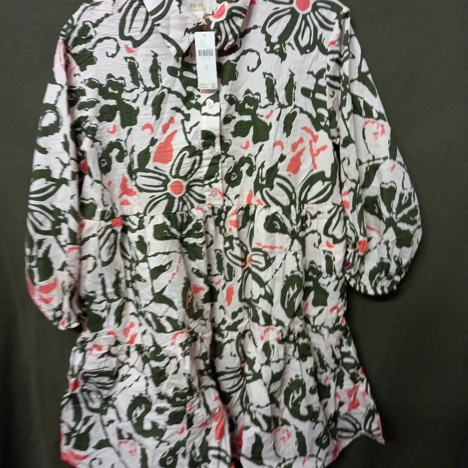 MAUVE ORANGE PATTERNED SHIRT - XS