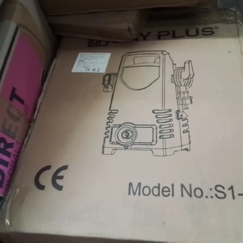 PALLET CONTAINING VARIOUS ASSORTED BOXED ITEMS TO INCLUDE: LITHIUM-ION BATTERIES, PALM SANDER, PRESSURE WASHER AND LOTS MORE UNMARKED BOXED ITEMS 