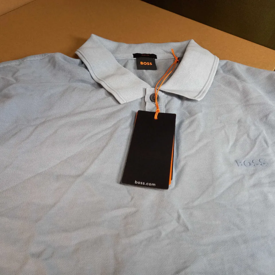 BOSS SLIM FIT LIGHT BLUE/LOGO POLO - XXL