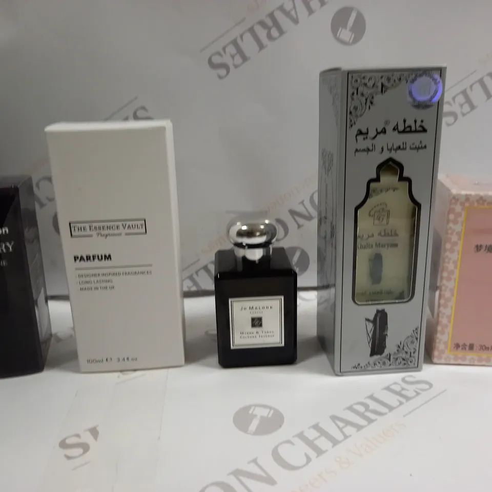 BOX OF APPROXIMATELY 10 ASSORTED FRAGRANCES TO INCLUDE SAVAGERY POUR HOMME, JO MALONE COLOGNE, ESSENSE VAULT PARFUM ETC