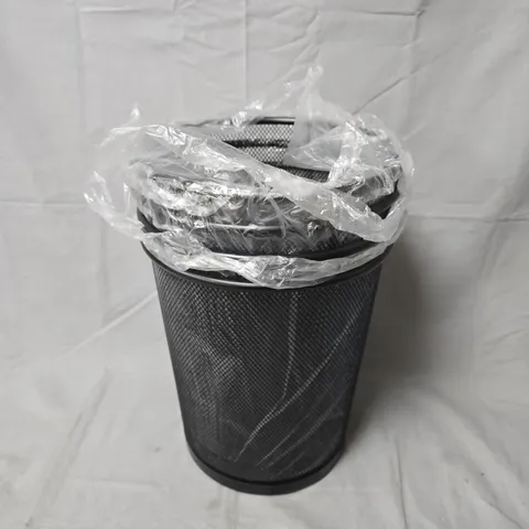3 ROUND MESH METAL WASTE BINS
