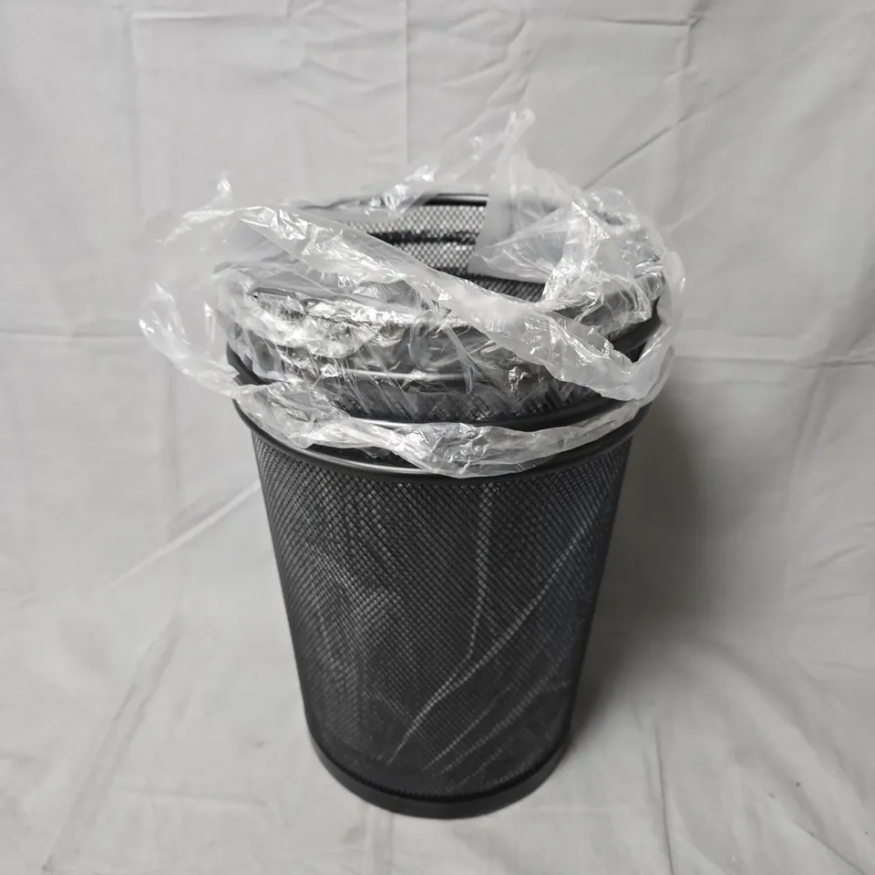 3 ROUND MESH METAL WASTE BINS