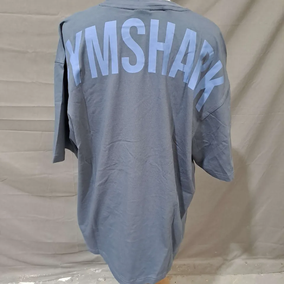 GYMSHARK OVERSIZED POWER TSHRT IN BLUE SIZE L