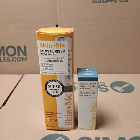 SKIN+ME MOISTURISER SPF50 FOR OILY TO COMBINATION SKIN – 24ML; SKIN+ME BRIGHTENING AZELAIC ACID SERUM – 5ML