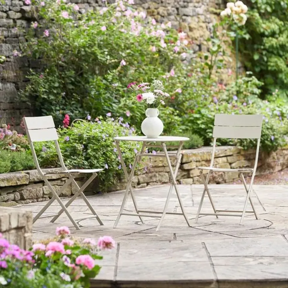 BOXED PACIFIC LIFESTYLE RENNES OUTDOOR BISTRO SET - BEIGE/CREAM