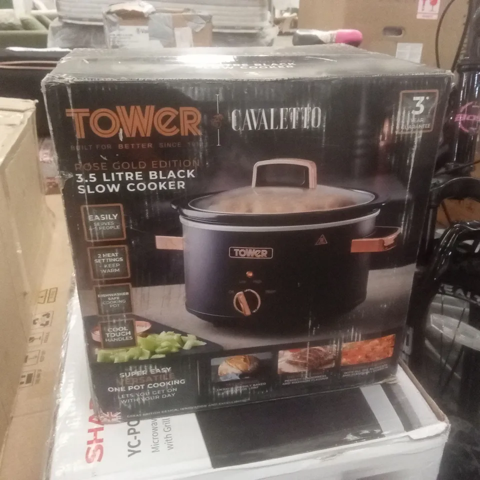 BOXED TOWER CAVALETTO ROSE GOLD EDITION 3.5L BLACK SLOW COOKER