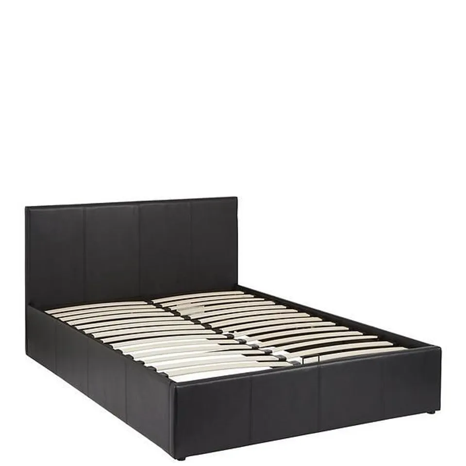 BOXED MARSTON FAUX LEATHER LIFT UP SMALL DOUBLE BED FRAME (2 BOXES)