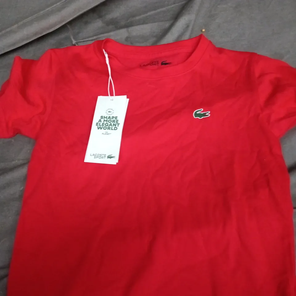 LACOSTE SPORT KIDS' RED T-SHIRT – UK 6 (116 CM / 46 IN)