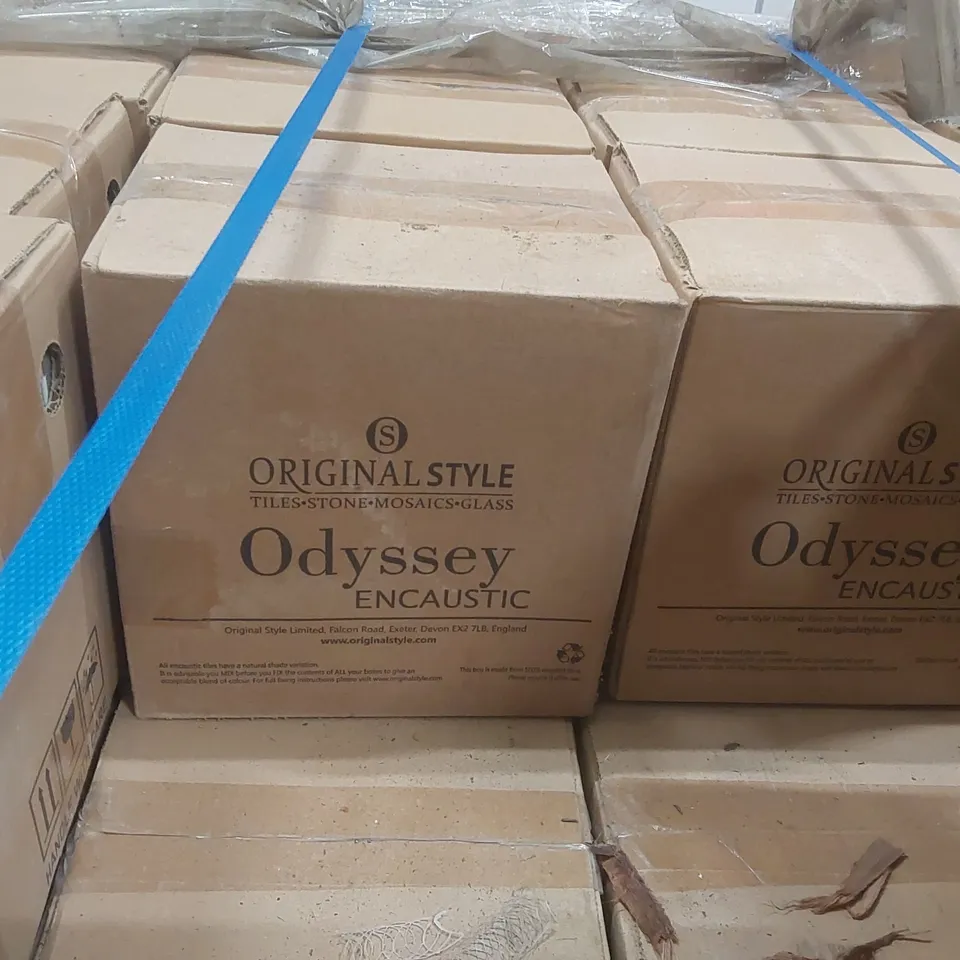 PALLET CONTAINING APPROXIMATELY 56x BOXES OF 9pcs ENCAUSTIC MIXED 20 x 20cm TILES