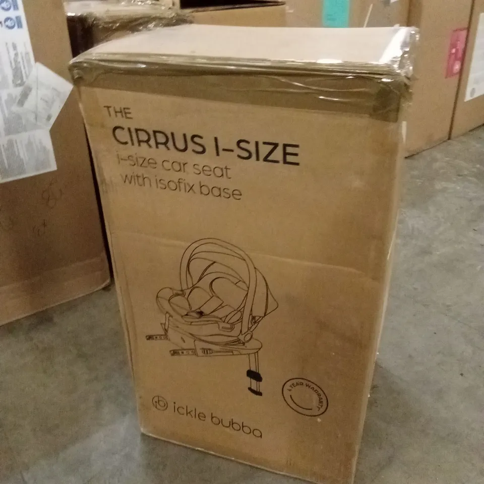 BOXED ICKLE BUBBA THE CIRRUS I-SIZE CAR SEAT WITH ISOFIX BASE