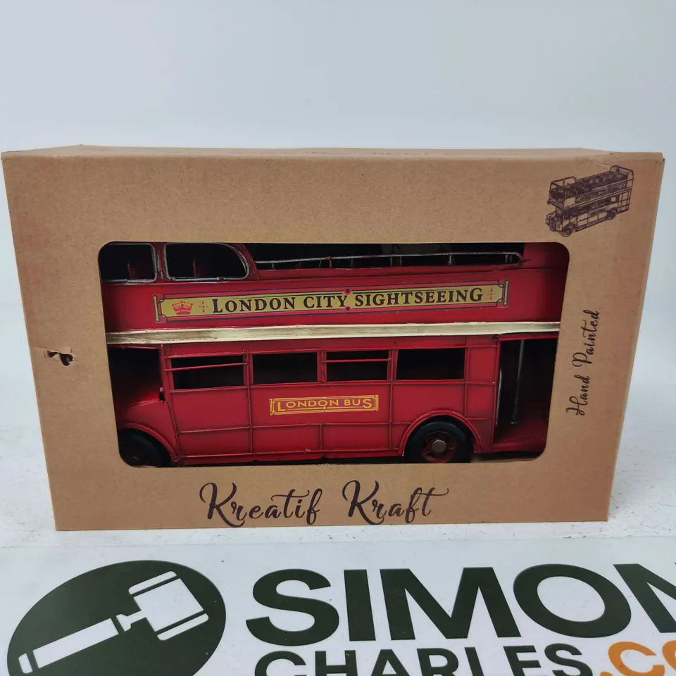 KREATIF KRAFT HAND-PAINTED LONDON CITY SIGHTSEEING DOUBLE-DECKER BUS