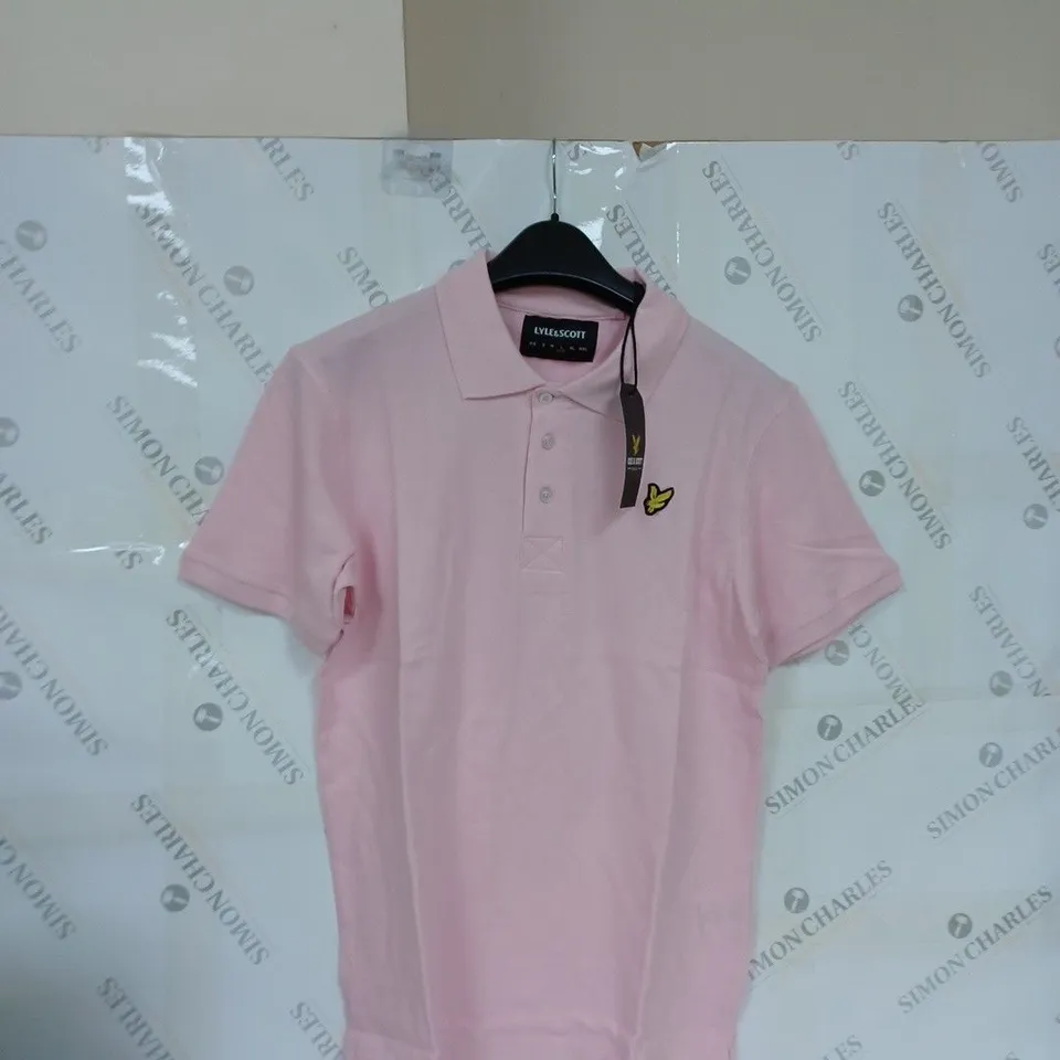PINK LYLE & SCOTT POLO TOP SIZE LARGE