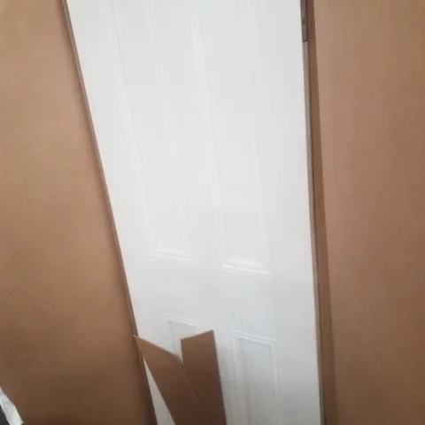 BOXED WHITE 4 PANEL INTERNAL DOOR APPROXIMATELY 1981MM×762MM×35MM 