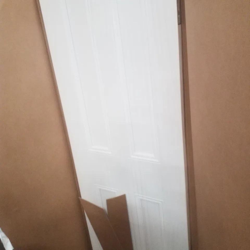 BOXED WHITE 4 PANEL INTERNAL DOOR APPROXIMATELY 1981MM×762MM×35MM