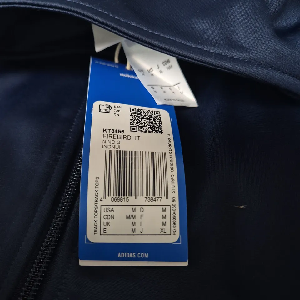 ADIDAS ORIGINALS FIREBIRD TT TRACK TOP – NAVY WITH OASIS PATCH, UK M