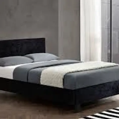 BOXED BIRLEA BERLIN 5FT KINGSIZE FABRIC BED FRAME - CRUSHED BLACK VELVET (1 BOX)