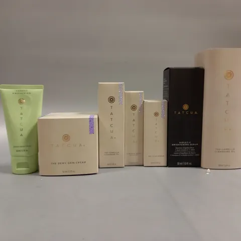 TATCHA ASSORTED SKINCARE PRODUCTS TO INCLUDE CLEANSING OIL, SILK SERUM, AND SKIN CREAM ETC.