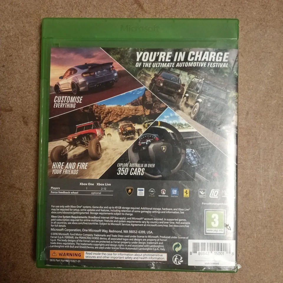 FORZA HORIZON 3 XBOX ONE VIDEO GAME