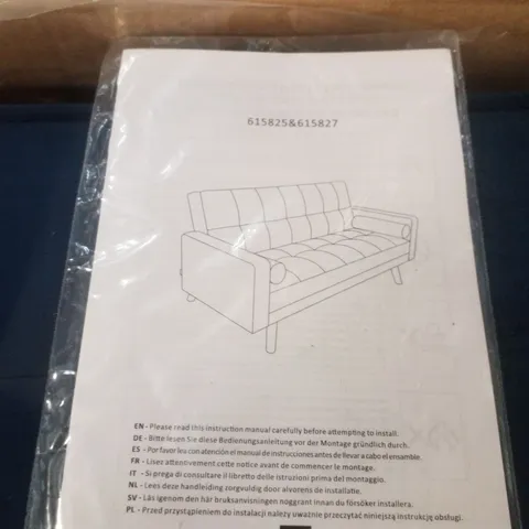 BOXED 2 SEATER CLIC CLAC SOFA BED - BLUE